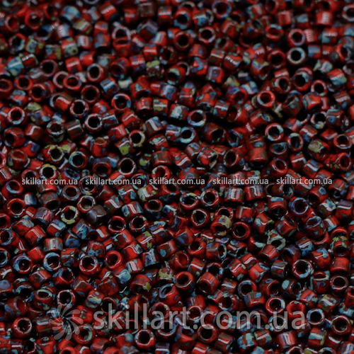 Бисер DB-2263 Miyuki Delica Beads 11/0 (непрозрачный, покрытие пикассо, микс бордово-серый)